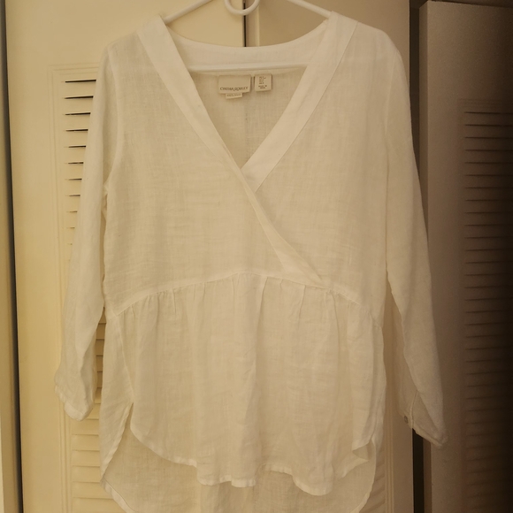 Cynthia Rowley Tops - Cynthia Rowley Cream Wrap Blouse
